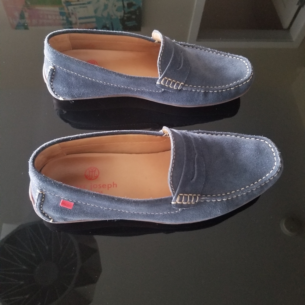 Marc Joseph Blue suede driving mocs/loafers